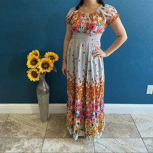 Long dress hindu style medium size multicolored.